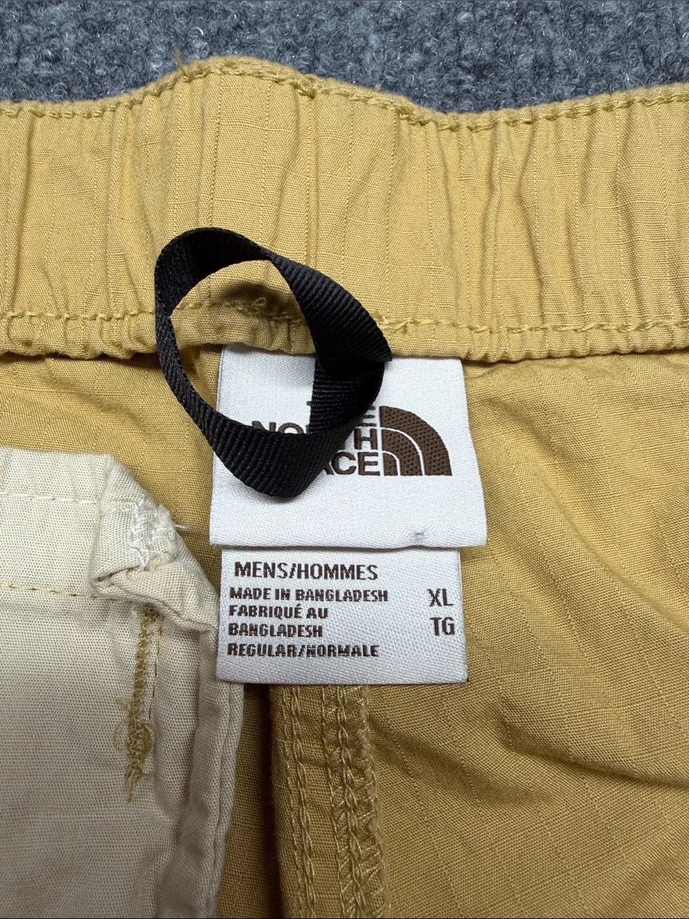 The North Face Men's Mustard Cargo Shorts with Black Belt